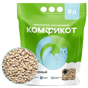 КОМФИКОТ Наполнитель древесный впитывающий крупные гранулы