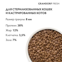 GRANDORF Fresh Лосось с бататом для стерилизованных кошек Вес 0,4 кг