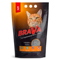 BRAVA Наполнитель минеральный комкующийся для короткошерстных кошек Объем 5 л