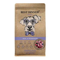Best Dinner Holistic Sensible Hypoallergenic Medium&Maxi Телятина и розмарин Сухой корм для собак средних и крупных пород Вес 3 кг