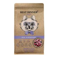 Best Dinner Holistic Sensible Adult Hypoallergenic Small&Mini Телятина и розмарин Сухой корм для собак мелких пород Вес 1,5 кг