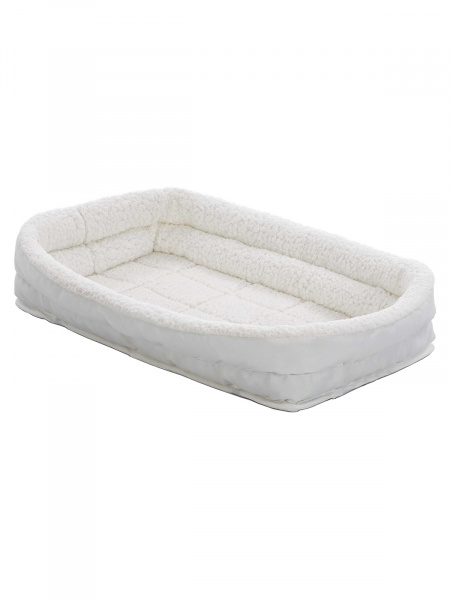 Лежанка флисовая с двойным бортом белая, MidWest Ashton Double Bolster