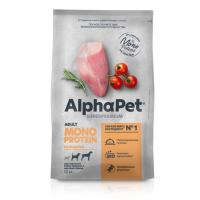 AlphaPet Monoprotein из индейки для взрослых собак средних и крупных пород Вес 12 кг
