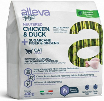 Alleva Holistic Cat Chicken&Duck Neutered корм для стерилизованных кошек с курицей и уткой