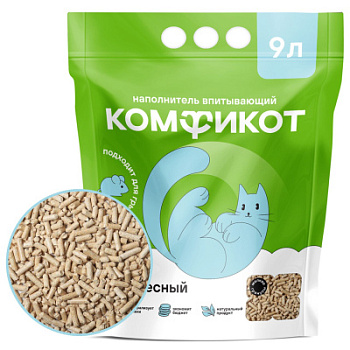 КОМФИКОТ Наполнитель древесный впитывающий мелкие гранулы