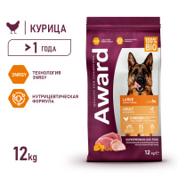 Award Курица и индейка с тыквой и шиповником Корм для собак крупных пород Вес 12 кг