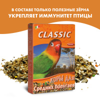 Корм для средних попугаев Fiory Classic 650 г