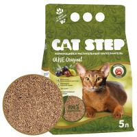 CAT STEP Olive Original Наполнитель комкующийся растительный Объем 5 л