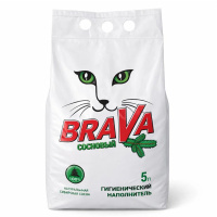 BRAVA Сосновый Наполнитель древесный впитывающий Объем 5 л