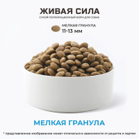Живая Сила Спорт Телятина Длительные нагрузки. Сухой корм для активных собак. Мелкая гранула