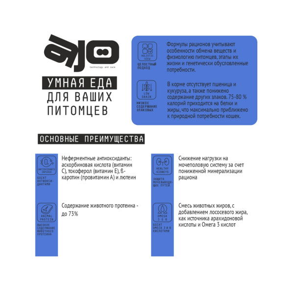 AJO Basic Line Grand Master 7+ Курица Сухой корм для кошек старшего возраста